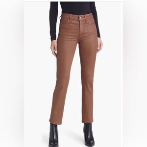 PAIGE Cindy High Rise Cognac Lux Coating Jeans - Size 29
